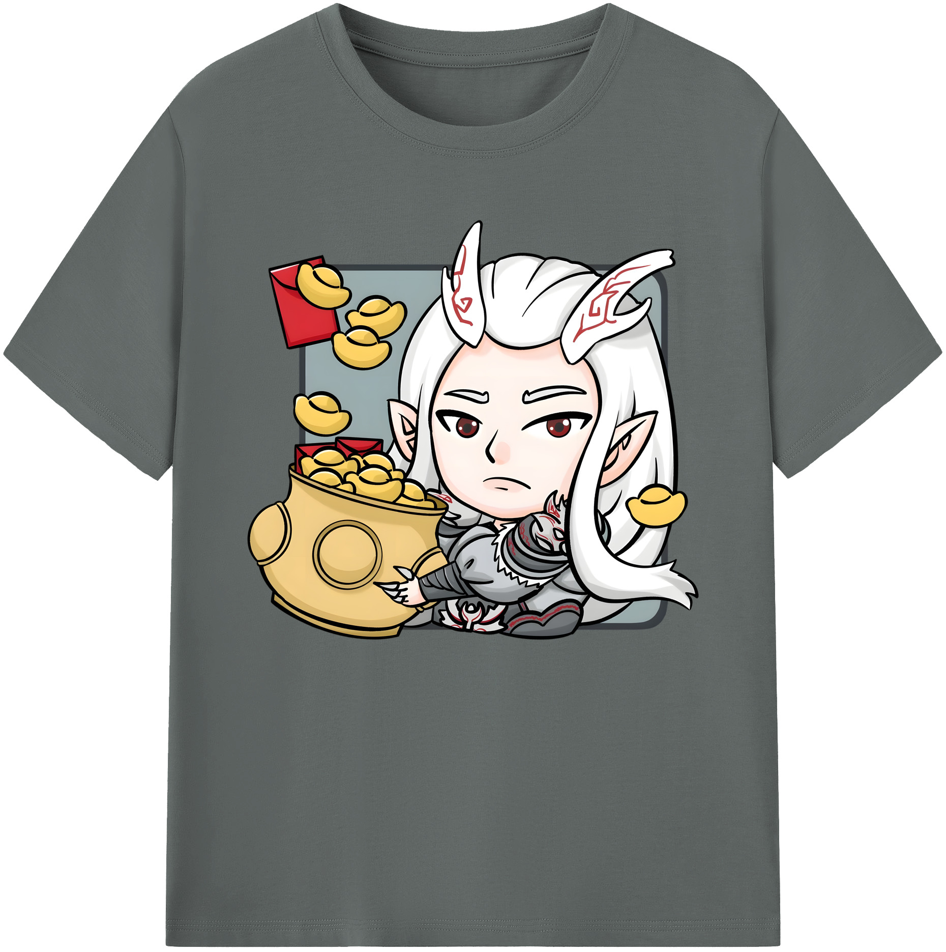 （画像用） Ne Zha 2 ナタ 魔童の大暴れ 綿100％ メンズ半袖Tシャツ｜肌触りやわらか＆通気性